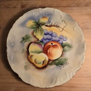 Vintage hand-painted Norcrest decorative fruit plate 1950s